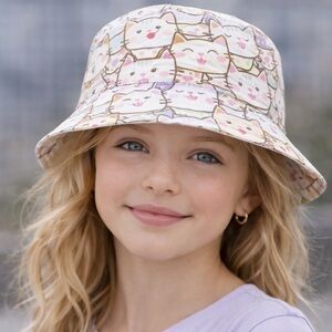 🐱 NWOT! Girls Tongue Out Cat Bucket Hat